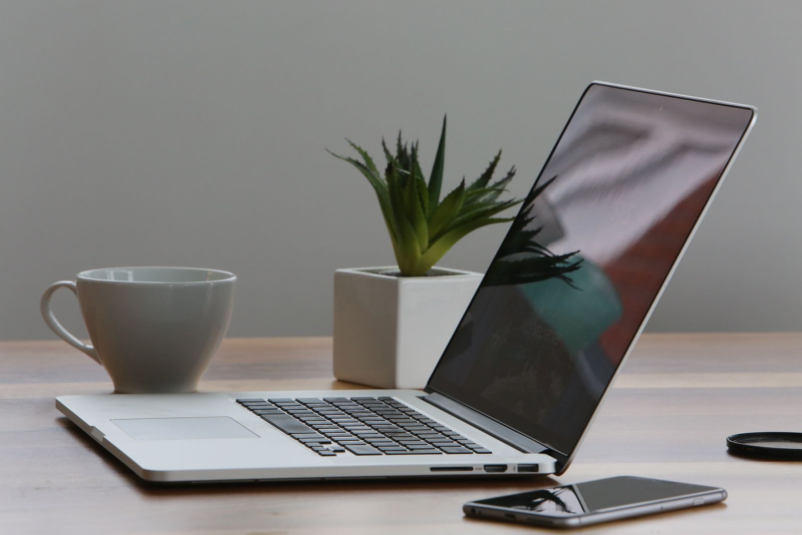 Laptops and accessories on a desk