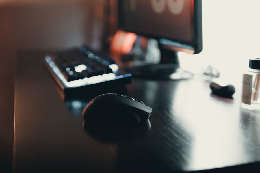 corporate hardware desk setup