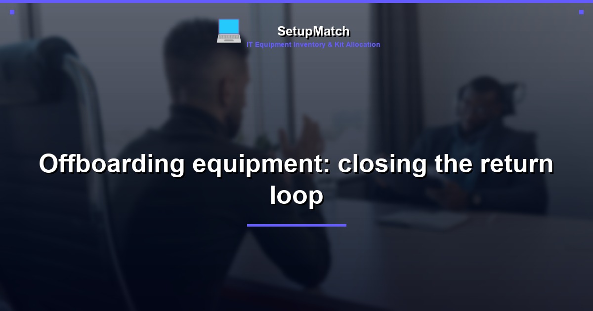 Offboarding equipment: closing the return loop