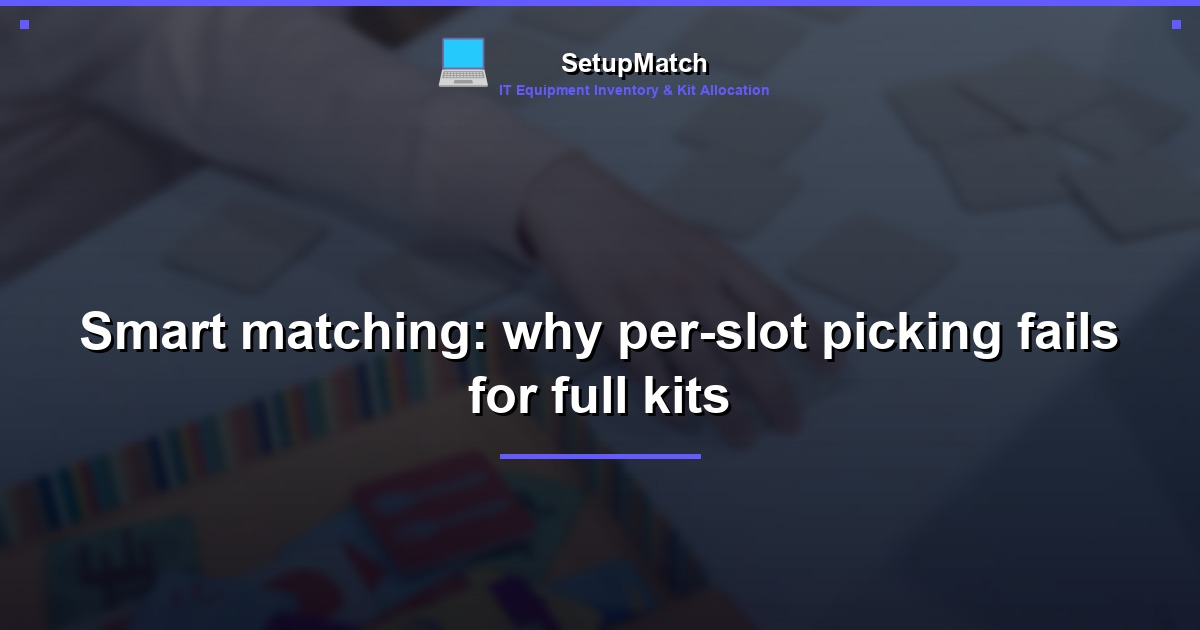 Smart matching: why per-slot picking fails for full kits